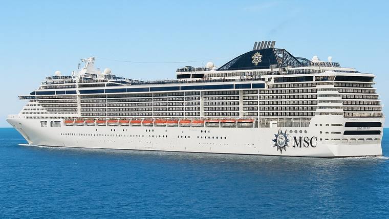 MSC Preziosa cruise ship at sea
