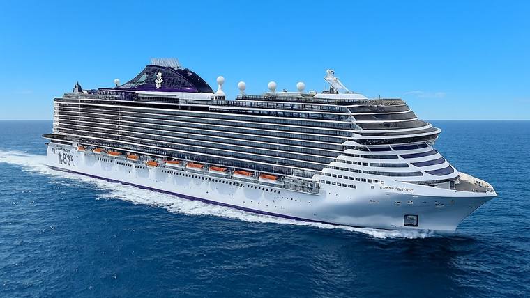 MSC Seashore cruise ship at sea
