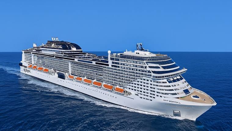 MSC Virtuosa cruise ship at sea
