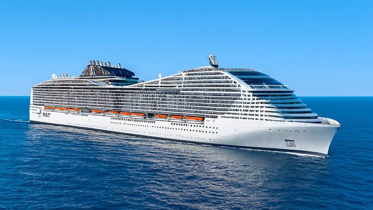 MSC World America cruise ship at sea