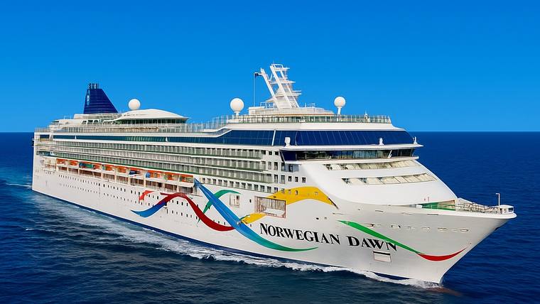 Norwegian Dawn cruise ship at sea