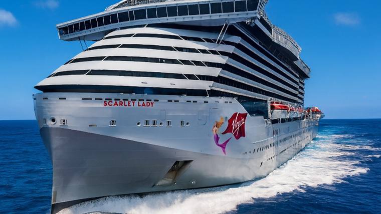 Scarlet Lady cruise ship at sea