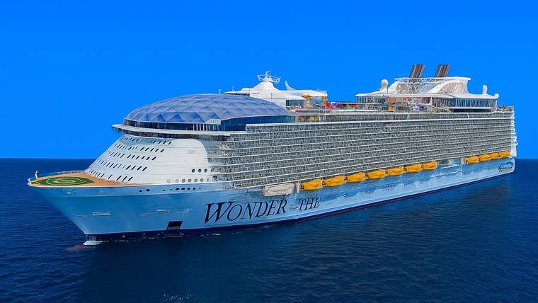 Wonder of the Seas cruise ship at sea