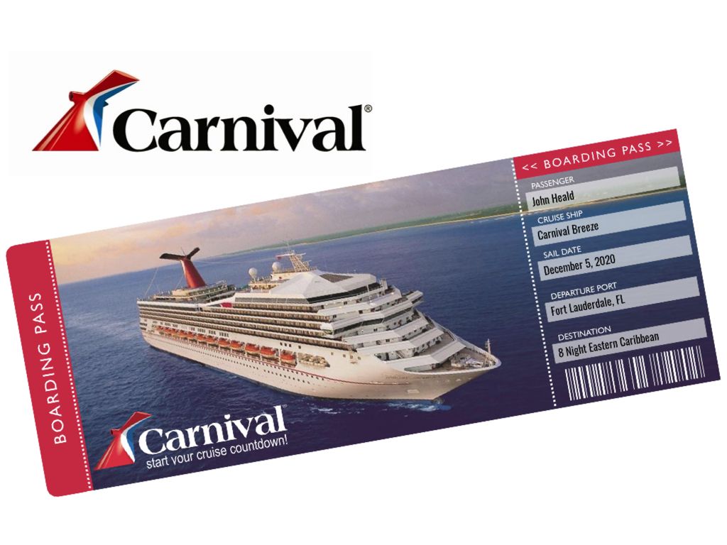Carnival Cruise Lines Ticket Sample