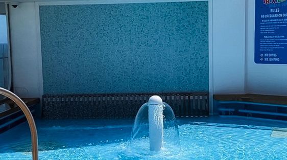 Trixies Falls on the Disney Destiny