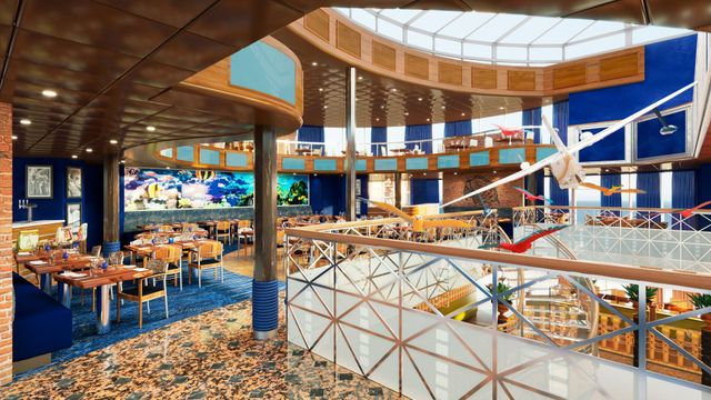 Fins Main Dining Room on the Margaritaville Islander