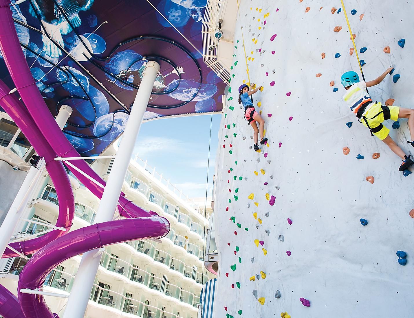 Rock Climbing Wall on the Wonder of the Seas